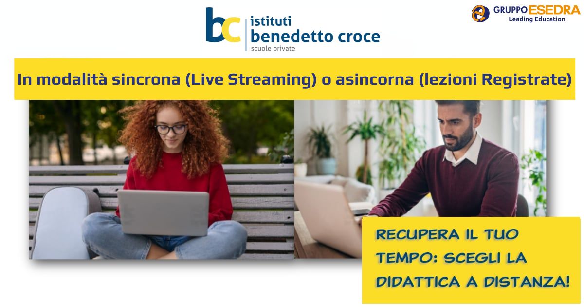 Lezioni In modalità sincrona (Live Streaming) o asincorna (lezioni Registrate)