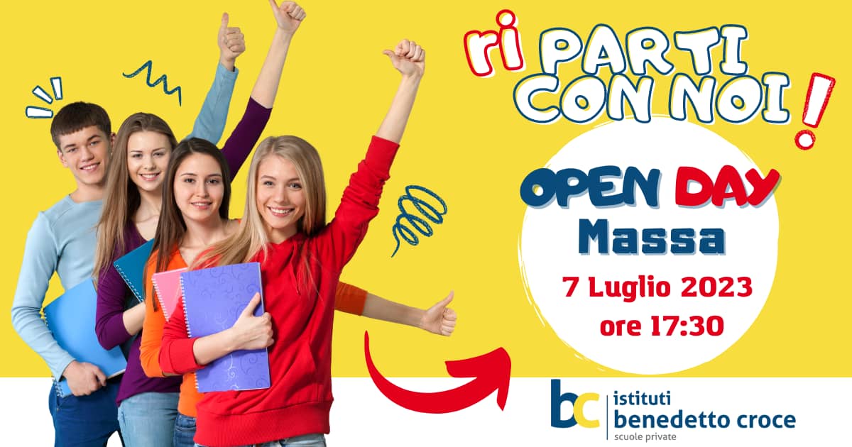 Grafica per open day istituti benedetto croce Massa