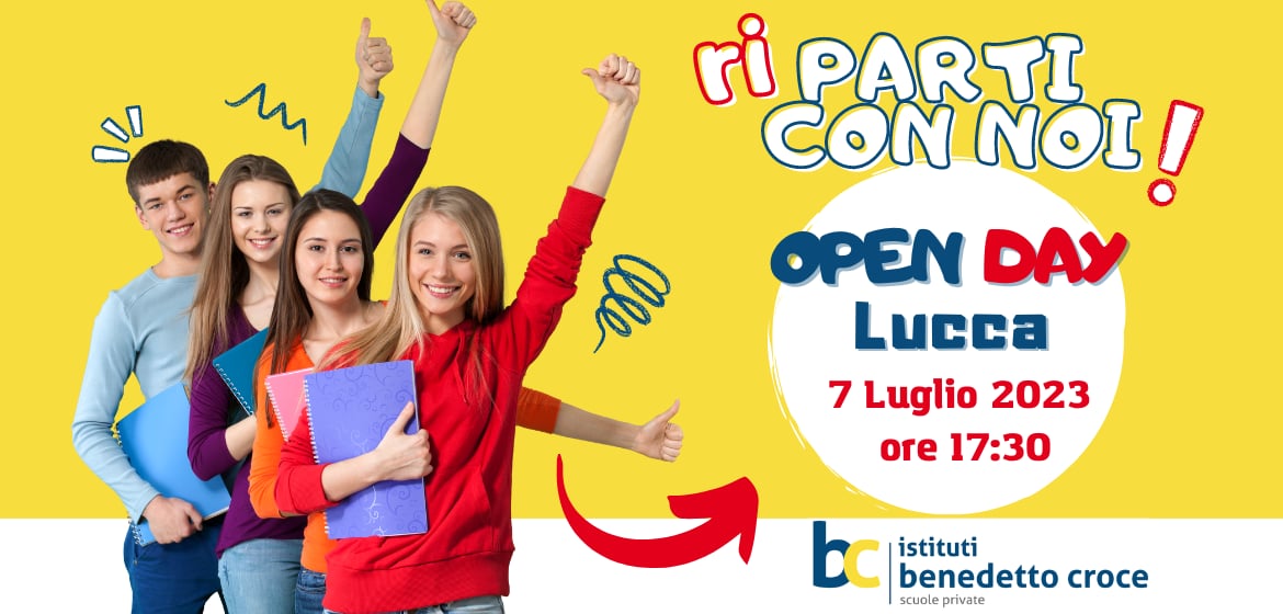 Grafica per open day istituti benedetto croce lucca